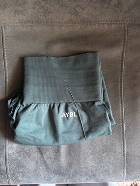 AYBL High-Waist Teal-Green shorts with Ribbed Waistband